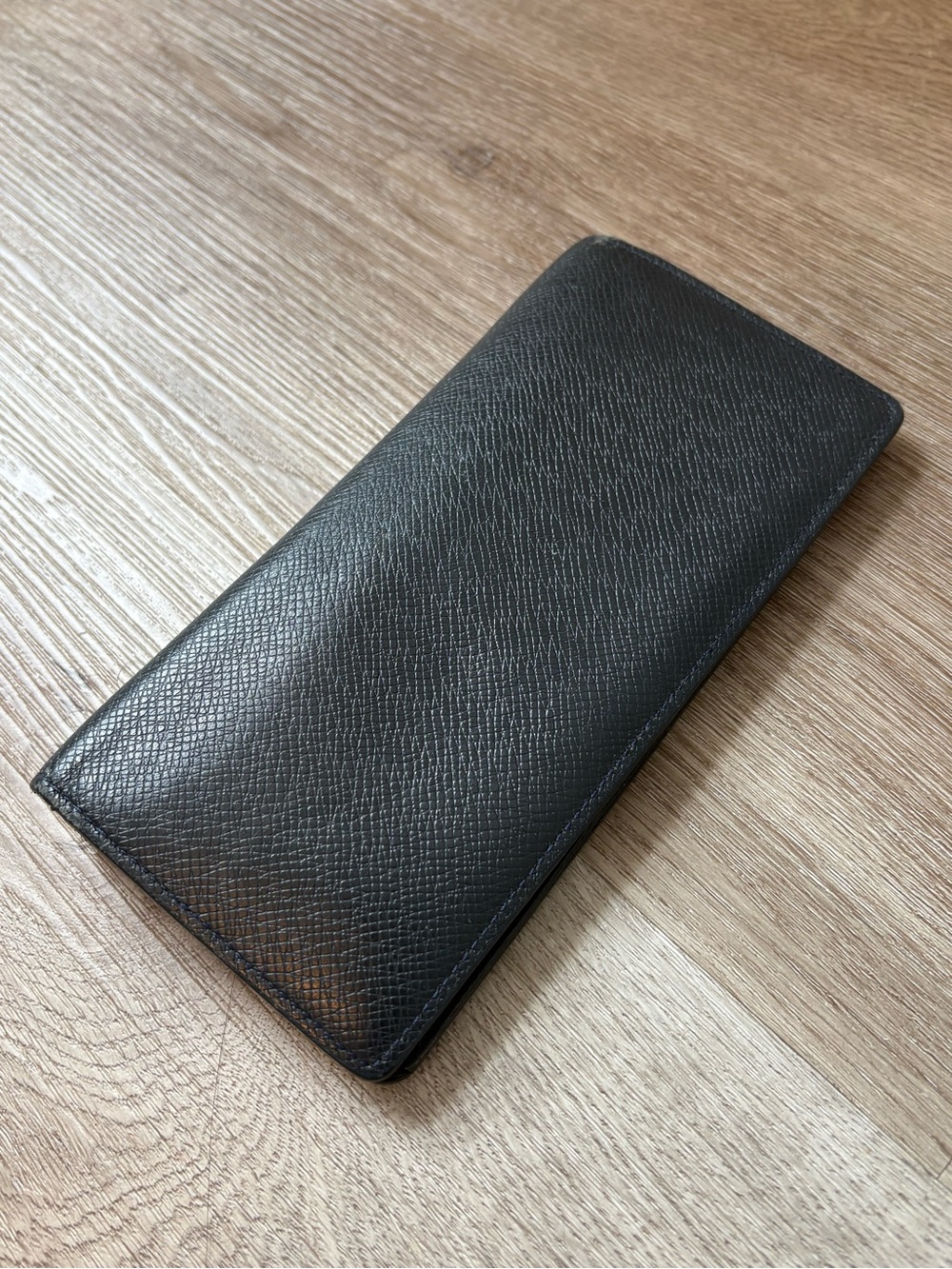 Louis Vuitton LV navy blue Leather Slim Wallet - Classic Bifold - Picture 2 of 6